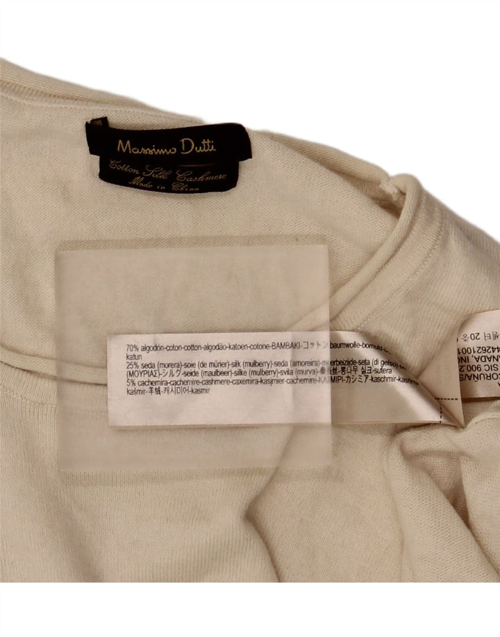 Massimo Dutti Damen Top Langarm UK 18 XL Beige Baumwolle