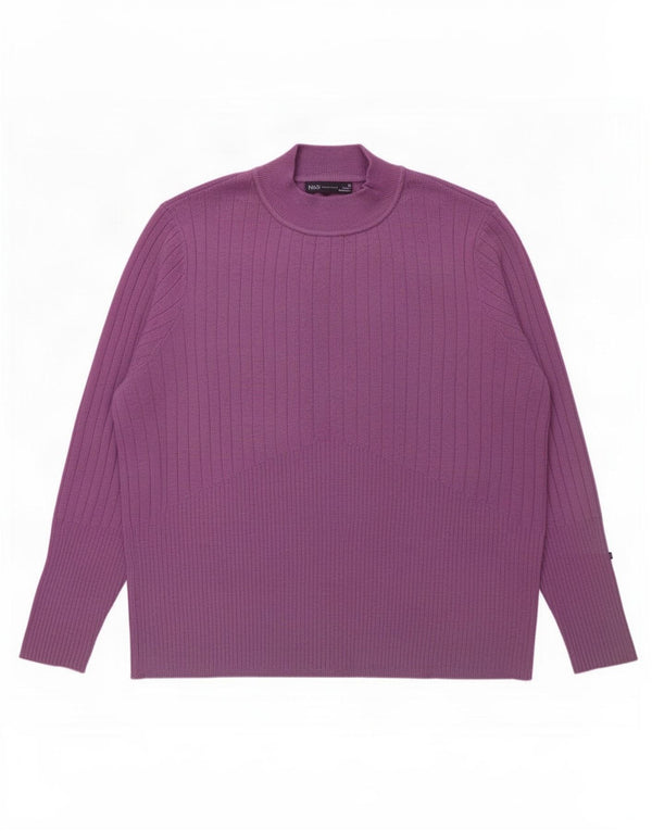 Marks & Spencer Damen Rollkragenpullover Pullover UK 22 3XL Lila Viskose