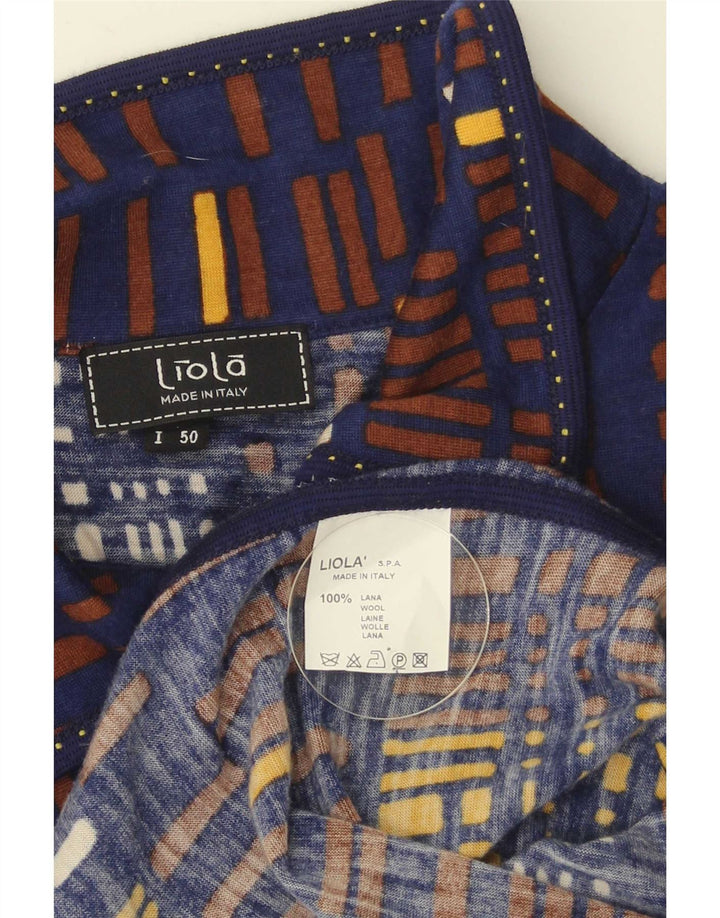 Liola Damen 2-teiliges Set IT 50 XL Marineblaue geometrische Wolle
