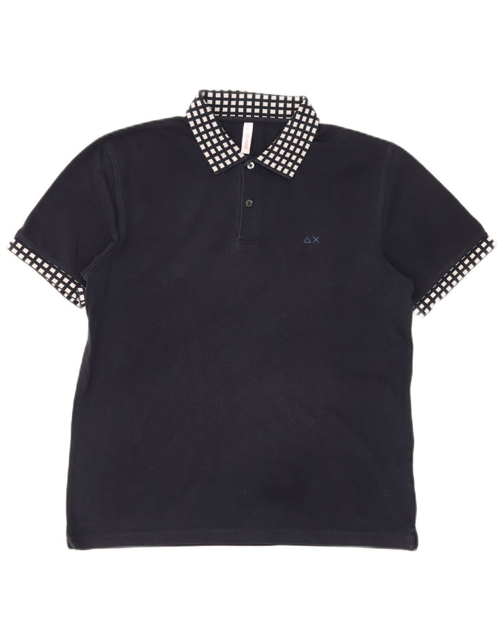 Sun68 Herren Poloshirt XL Marineblau Baumwolle