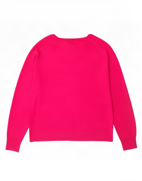 Zara Damen-Pullover mit U-Boot-Ausschnitt, Gr. 14, mittelrosa Viskose