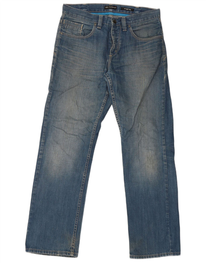 Marks & Spencer Herren Autograph Straight Jeans W32 L31 Blaue Baumwolle