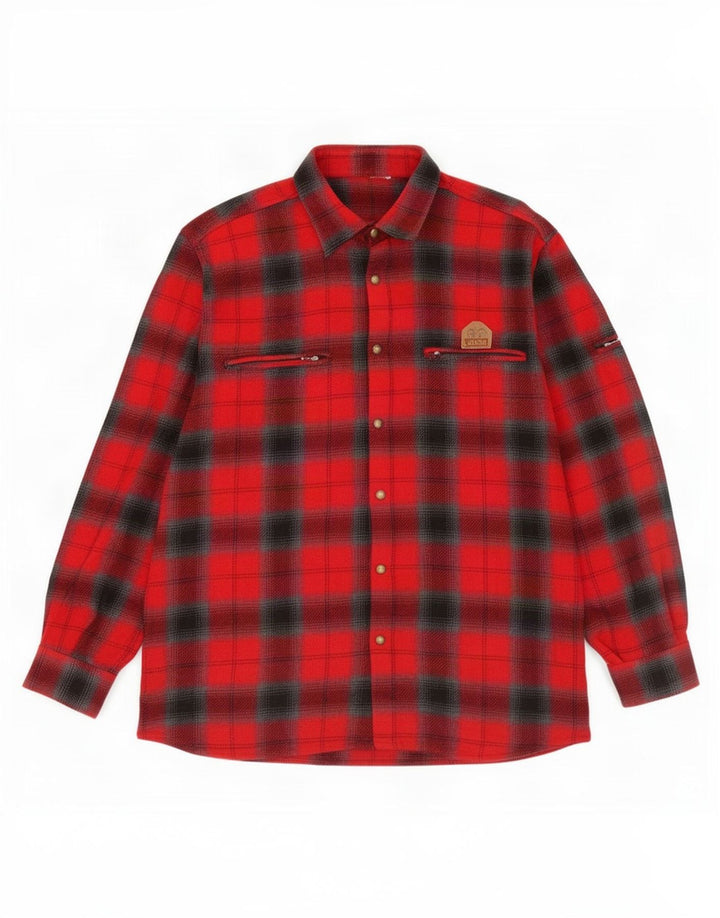 Vintage Herren Flanellhemd groß rot kariert