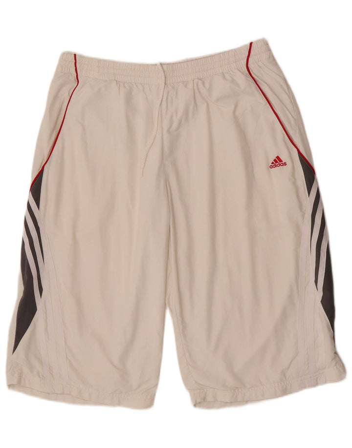 Adidas Herren Climalite Sportshorts, groß, weißes Farbblock-Polyester