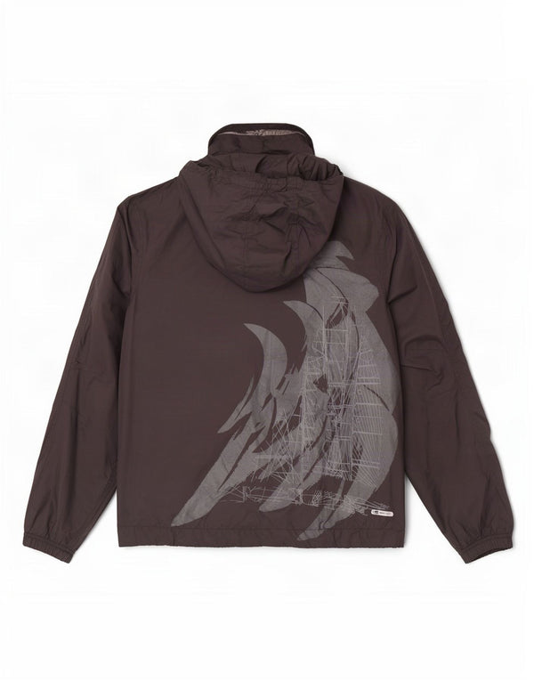 Puma Herren Graphic Hooded Rain Jacket UK 38 Mittelschwarzes Nylon