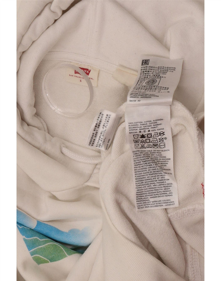Levi's Herren-Kapuzenpullover mit Grafik, Größe S, weiße Baumwolle
