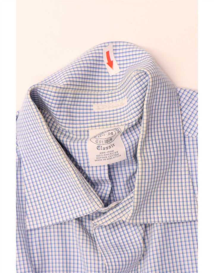 Brooks Brothers Herren-Hemd mit klassischer Passform, Größe 15 1/2, mittelblauer Gingham-Karomuster
