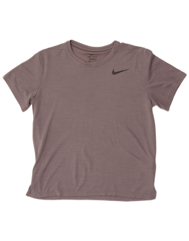 Nike Herren Dri Fit Standard Fit T-Shirt-Oberteil aus mittelgrauem Polyester