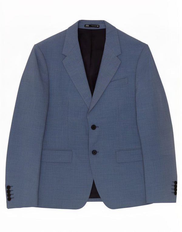 Zara Herren 2-Knopf-Blazerjacke EU 50 Mittelblau