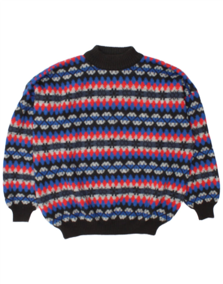 Vintage Herren Rollkragenpullover Pullover 2XL Mehrfarbig Fair Isle