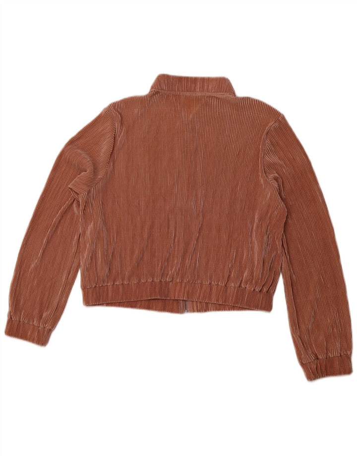 ZARA Damen Bomberjacke UK 16 Large Rosa Polyester