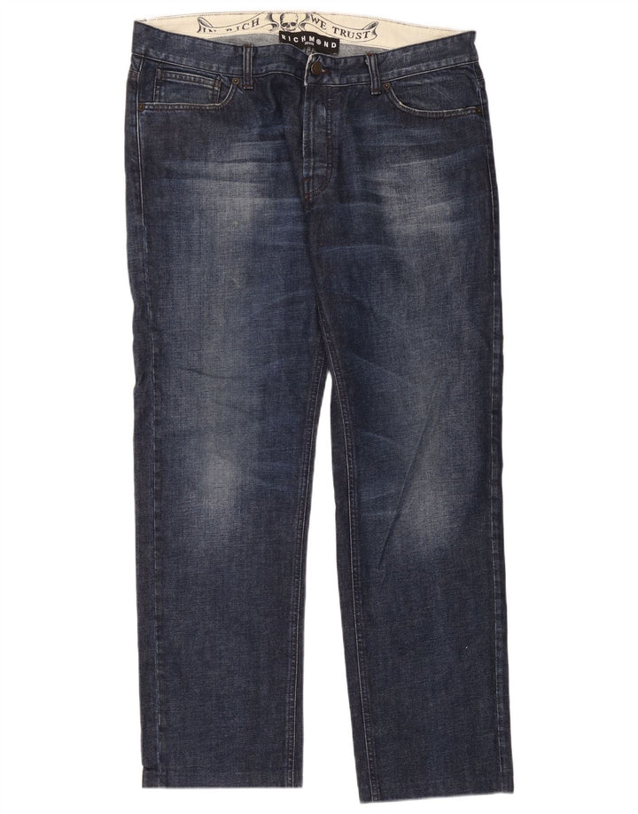 Richmond Herren Straight Jeans W38 L30 Marineblau