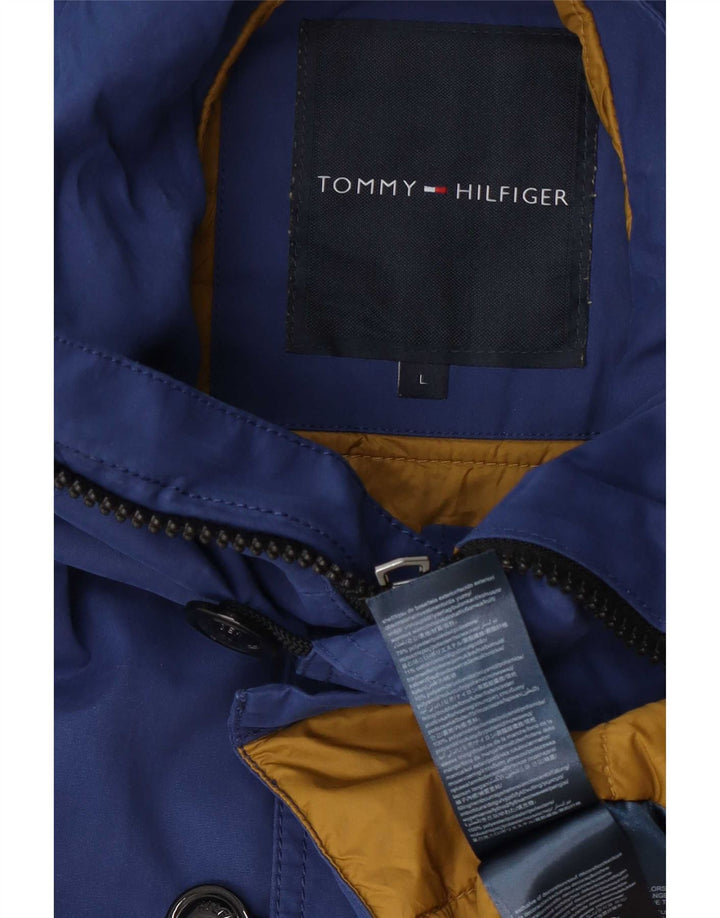 Tommy Hilfiger Herren-Parka mit Kapuze, UK 40, Größe L, blau, Polyester