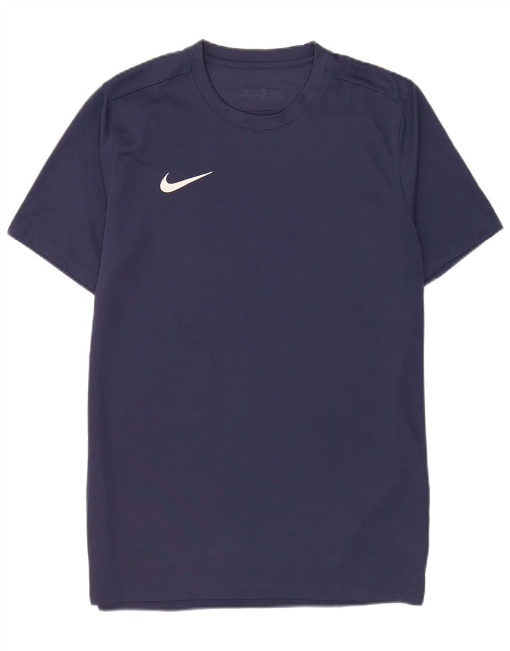 Nike Herren Dri Fit T-Shirt Top Large Marineblau Polyester