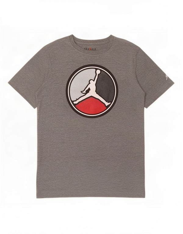 Jordan T-Shirt mit Grafik für Jungen, 13–14 Jahre, XL, graue Baumwolle