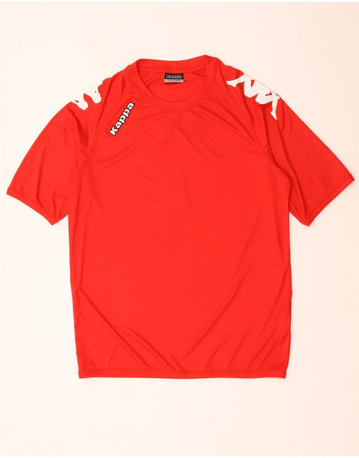 Kappa Herren Grafik-T-Shirt-Oberteil, großes rotes Polyester