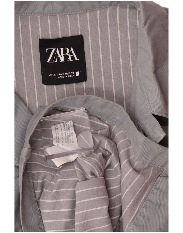 ZARA Herren Bomberjacke UK 36 Small Graue Baumwolle