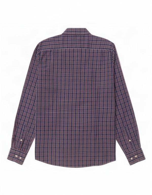 Dack's Slim-Fit-Hemd für Herren, groß, blau kariert, Baumwolle