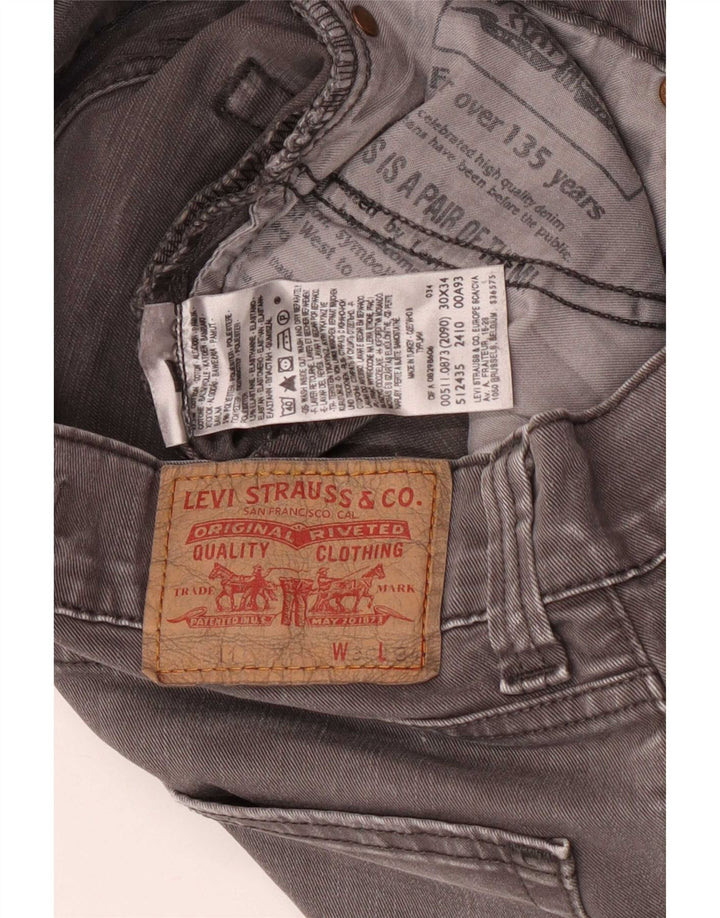 Levi's Damen 511 Slim Jeans W30 L34 Graue Baumwolle