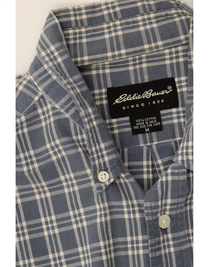 EDDIE BAUER Herren-Flanellhemd aus mittelblau karierter Baumwolle