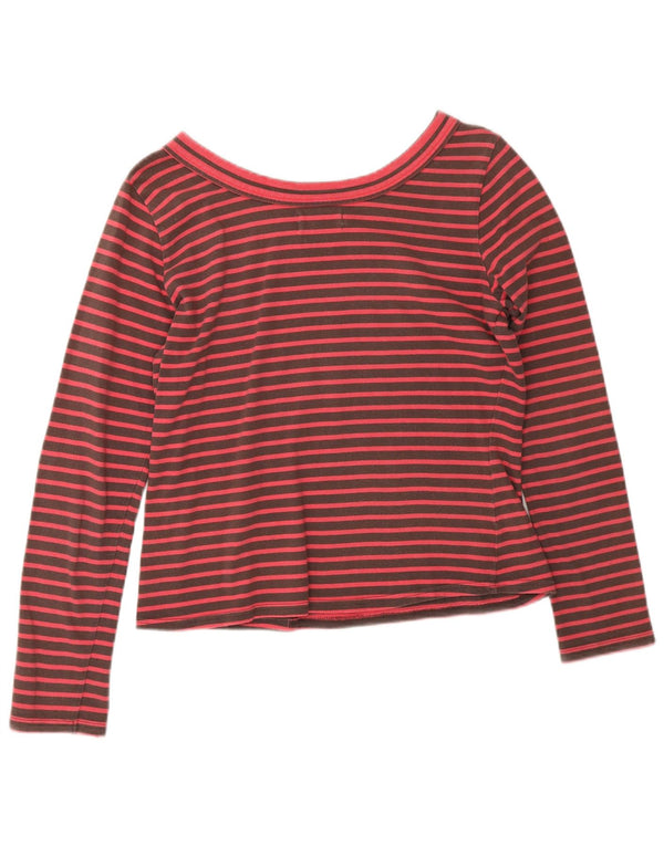 Toast Womens Lash Top Langarm UK 12 Mittelbraun gestreift Baumwolle