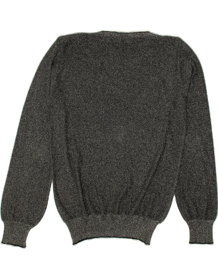 VINTAGE Womens Boat Neck Jumper Sweater IT 48 XL Silver Vintage Vintage and Second-Hand Vintage from Messina Hembry 