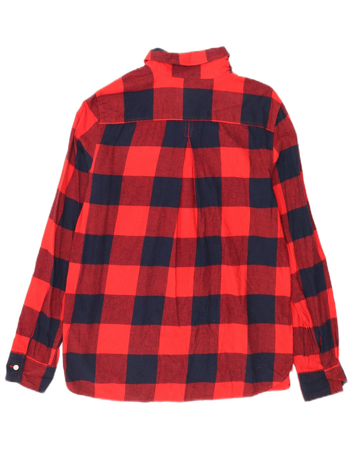 Tommy Hilfiger Damen Pullover Flanellhemd UK 14 Mittelroter Gingham