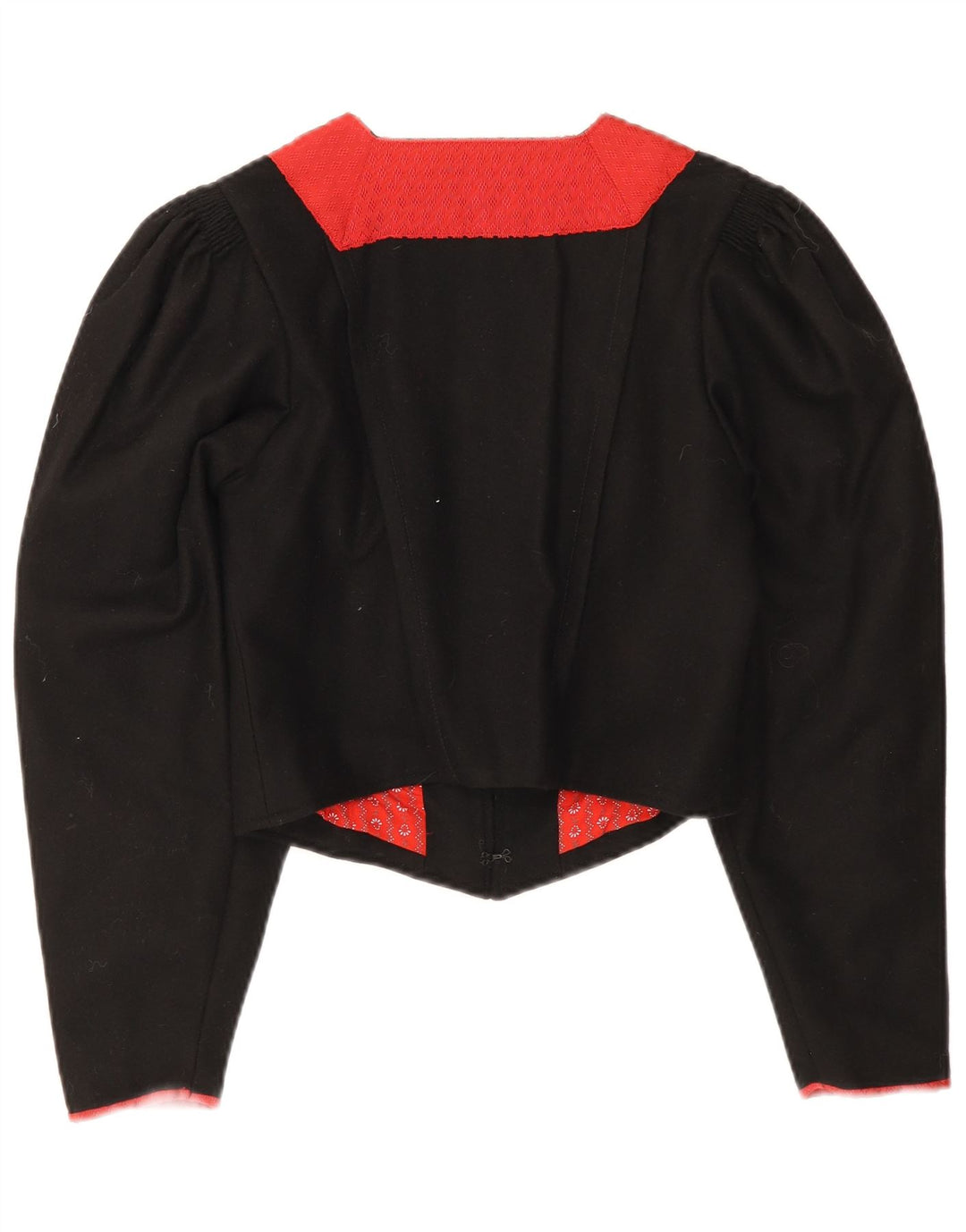 Vintage Damen Trachten Bolero Jacke EU 38 Mittelschwarz Farbblock
