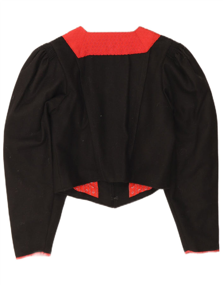 Vintage Damen Trachten Bolero Jacke EU 38 Mittelschwarz Farbblock
