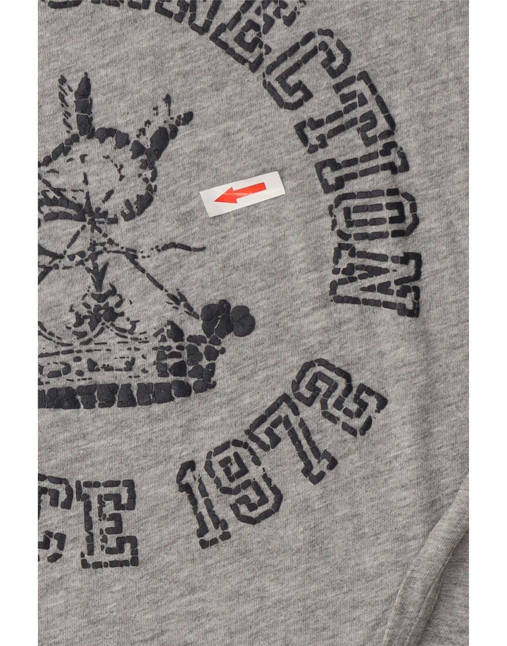 French Connection Herren-T-Shirt mit Grafik, mittelgrau gesprenkelte Baumwolle