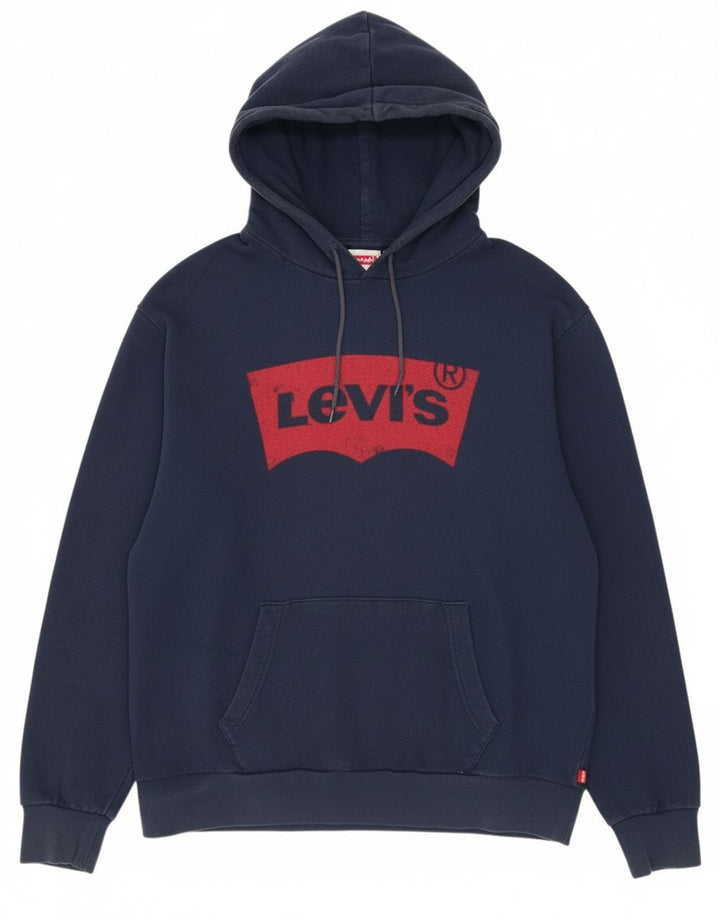 Levi's Damen-Kapuzenpullover mit Grafik, übergroß, UK 16, Größe L, Marineblau, Baumwolle