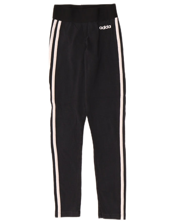 Adidas Damen Leggings UK 0/2 2XS Schwarz gestreift Sport