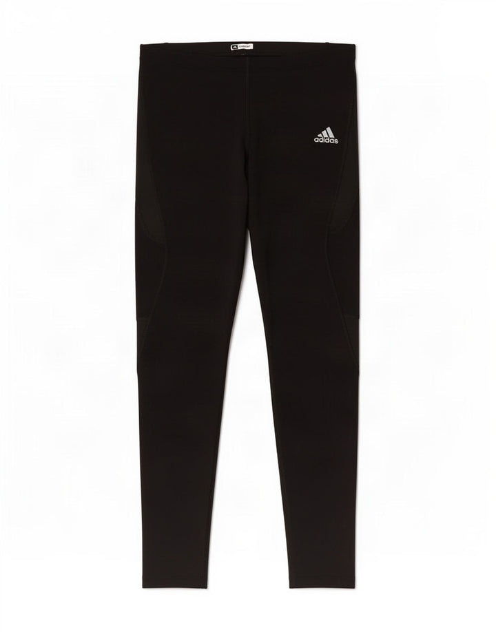Adidas Damen Leggings UK 14 Large Schwarz Colourblock Polyamid
