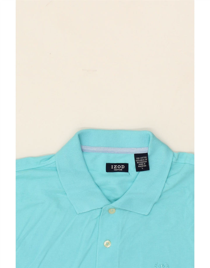 IZOD Mens Polo Shirt Large Blue Cotton Vintage Izod and Second-Hand Izod from Messina Hembry 