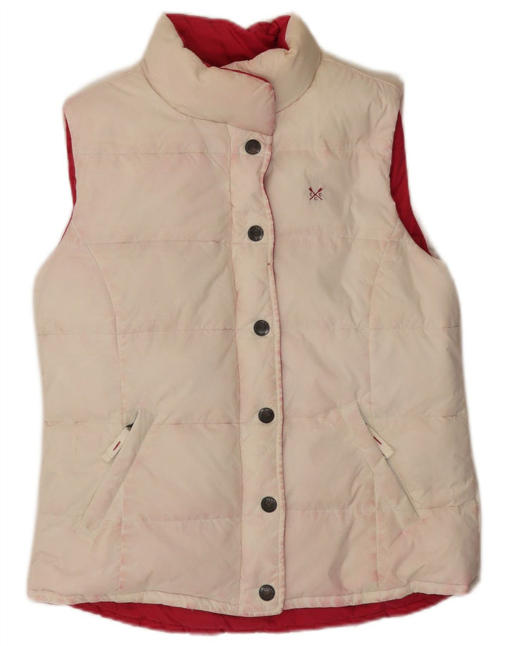 J. Crew Damen Reversible wattierte Weste UK 12 Mittelrosa Nylon