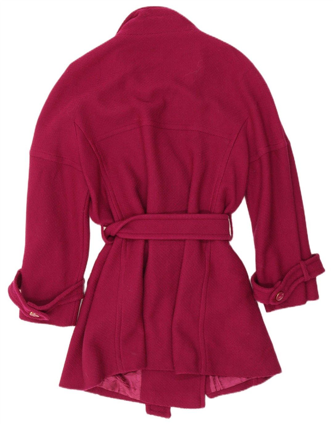 Escada Damen Zweireihiger Mantel EU 44 XL Lila Schurwolle