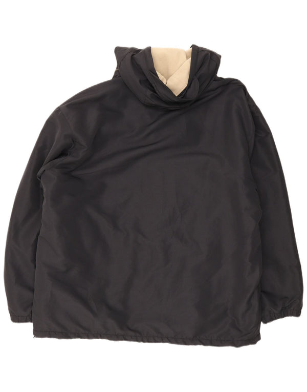 Kappa Herren-Jacke mit Kapuze, lockere Passform, wendbar, UK 40, Größe L, Schwarz, Polyester