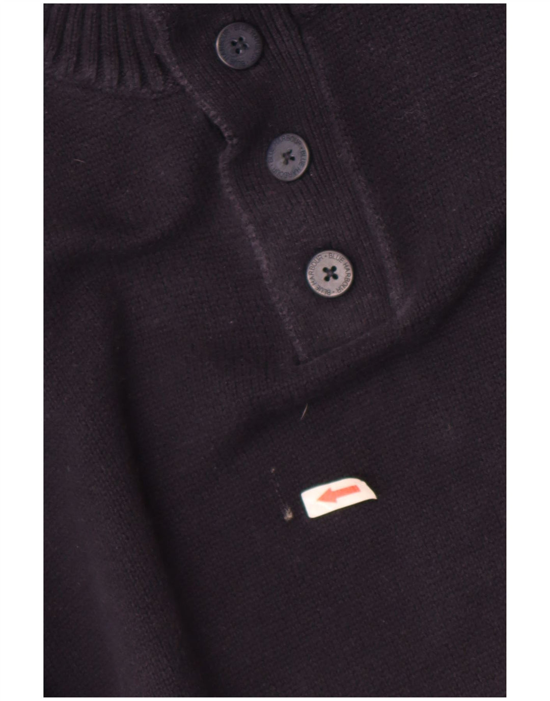 Marks & Spencer Herren-Pullover mit Knopfkragen, Größe L, Marineblau