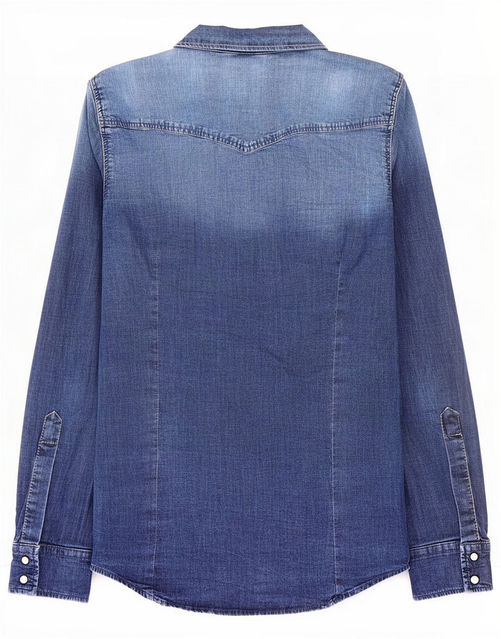 Zara Damen Jeanshemd UK 12 Mittelblau