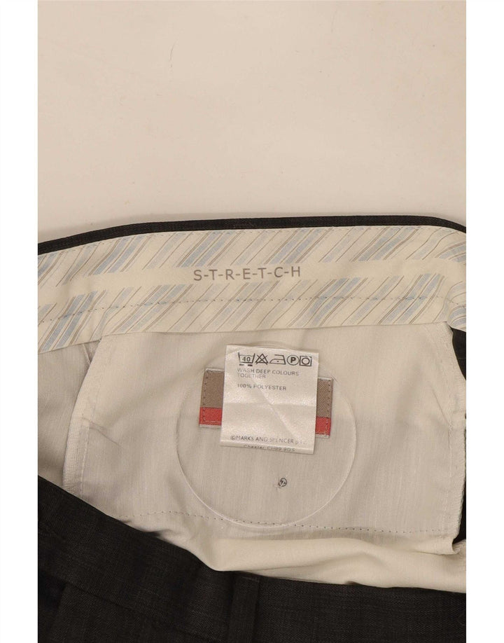 Marks & Spencer Herren-Stretch-Anzughose mit Zapfen, W36, L31, graues Polyester