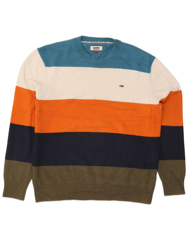 Tommy Hilfiger Herren-Pullover mit Rundhalsausschnitt, XL, mehrfarbig gestreift