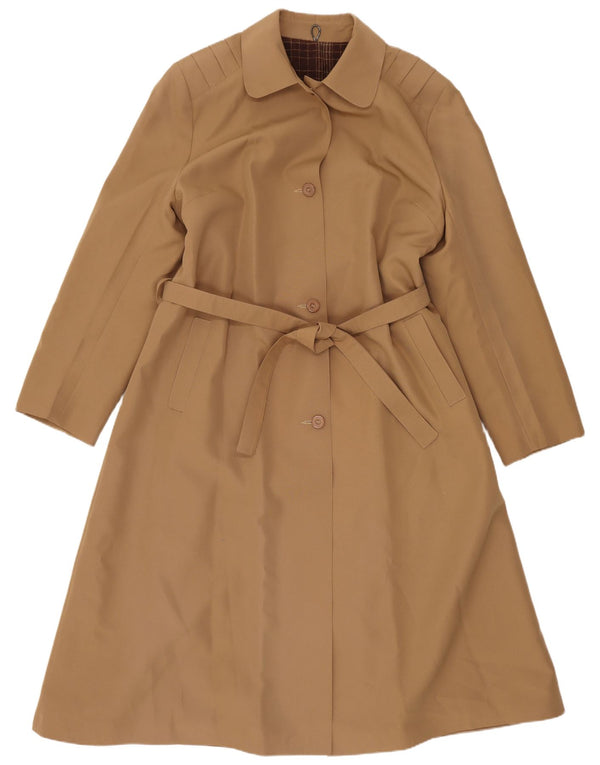Vintage Damen Trenchcoat UK 14 Mittelbraun Polyester Classic
