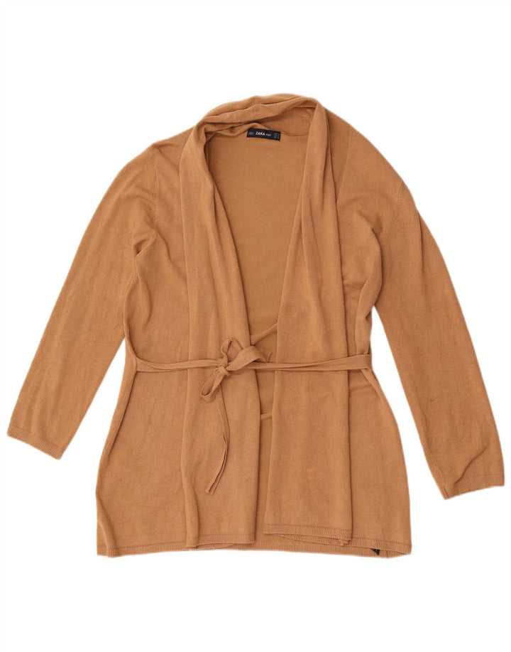 Zara Damen Strickjacke UK 12 Mittelbeige Viskose
