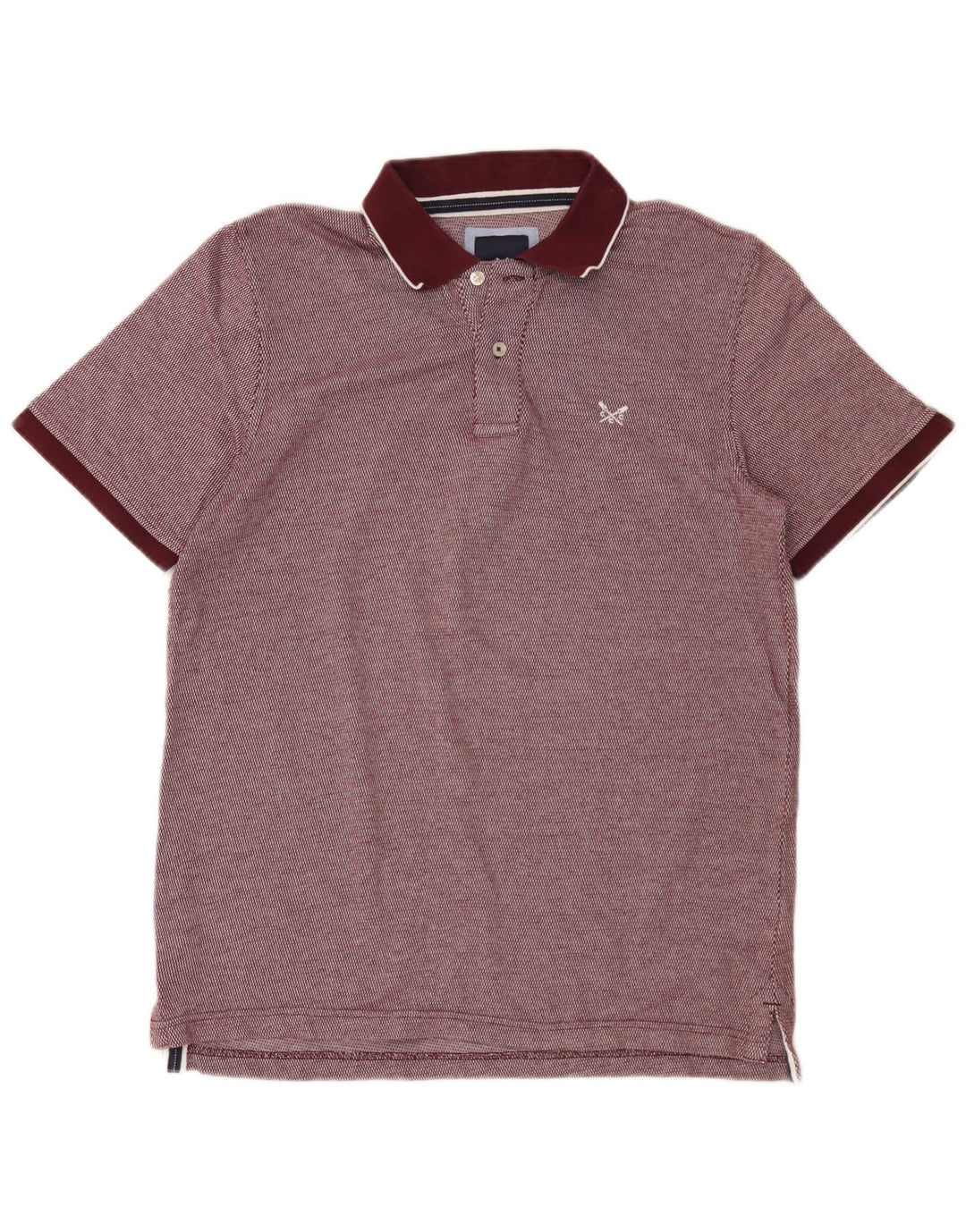 Crew Clothing Herren-Poloshirt aus mittlerer burgunderroter Baumwolle