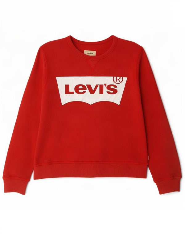 Levi's Jungen-Pullover mit grafischem Kapuzenpullover, 11–12 Jahre, Rot