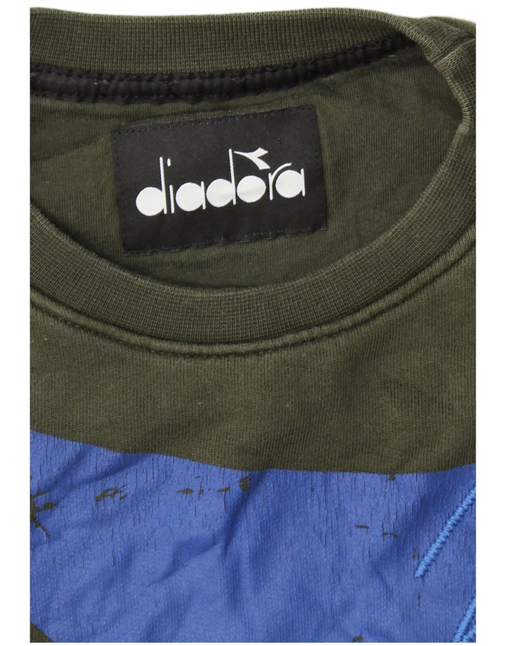 DIADORA Herren-Sweatshirt mit Grafik, Größe S, Khaki