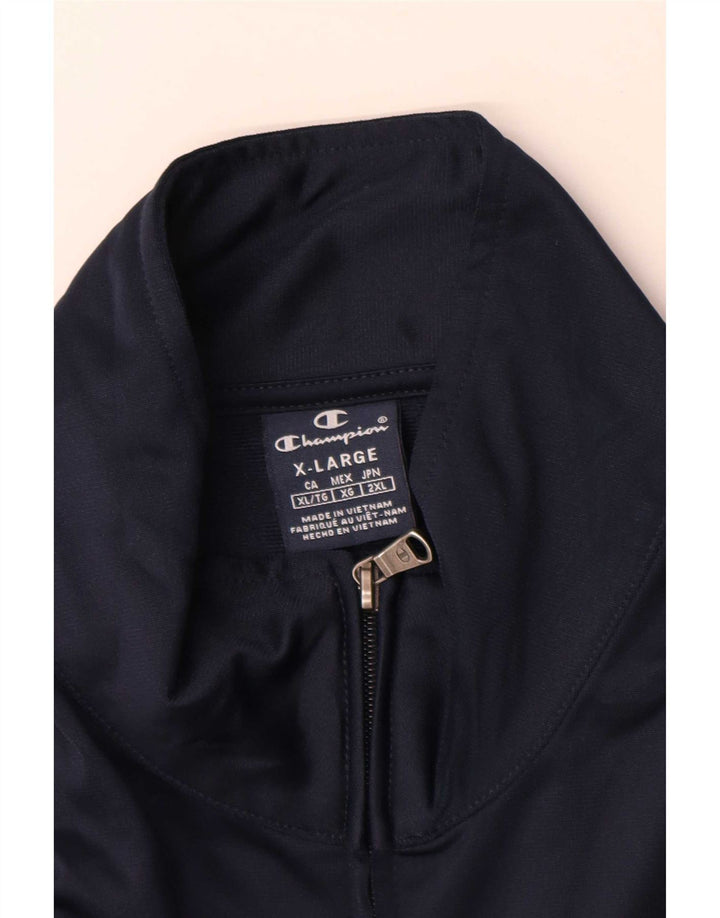 Champion Herren-Trainingsanzugoberteil mit Grafik, XL, Marineblau, Farbblock