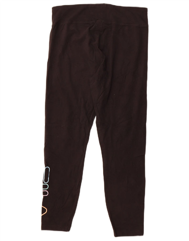 Fila Womens Graphic Crop Leggings UK 14 Große schwarze Baumwolle