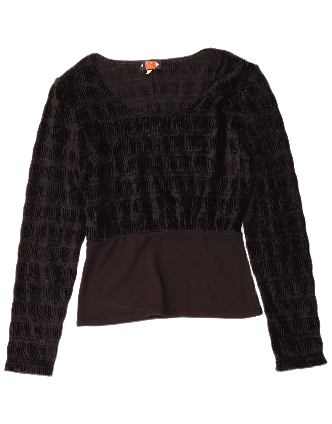 Vintage Damen Bluse Top UK 10 Small Schwarz