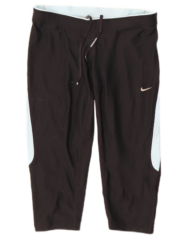 Nike Capri-Leggings für Damen, UK 10, Größe S, Schwarz, Farbblock
